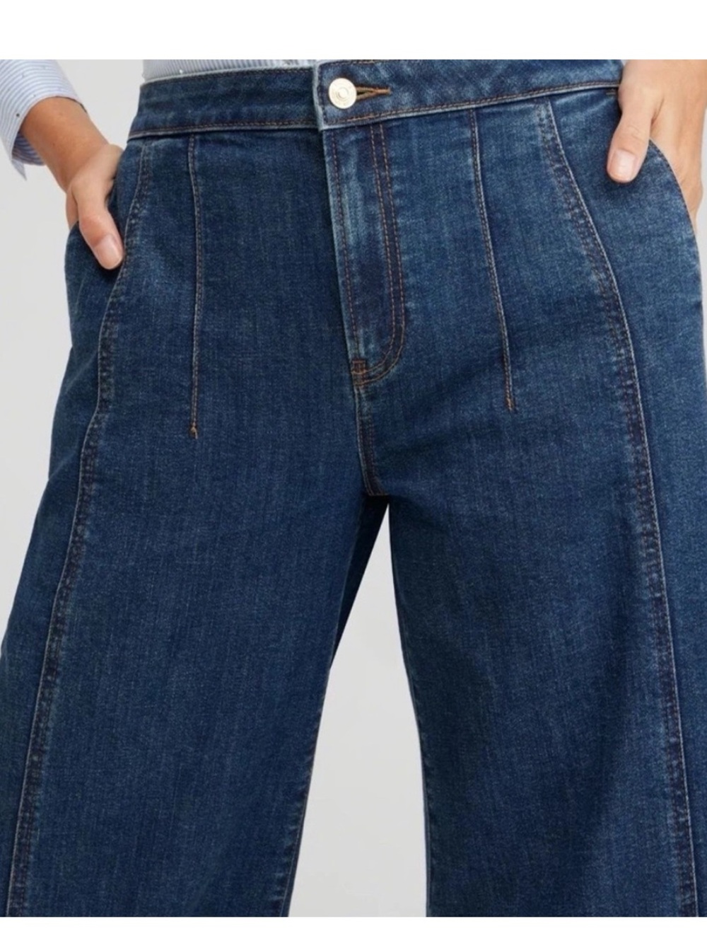 Chico's Dark Blue Palazzo Jeans
